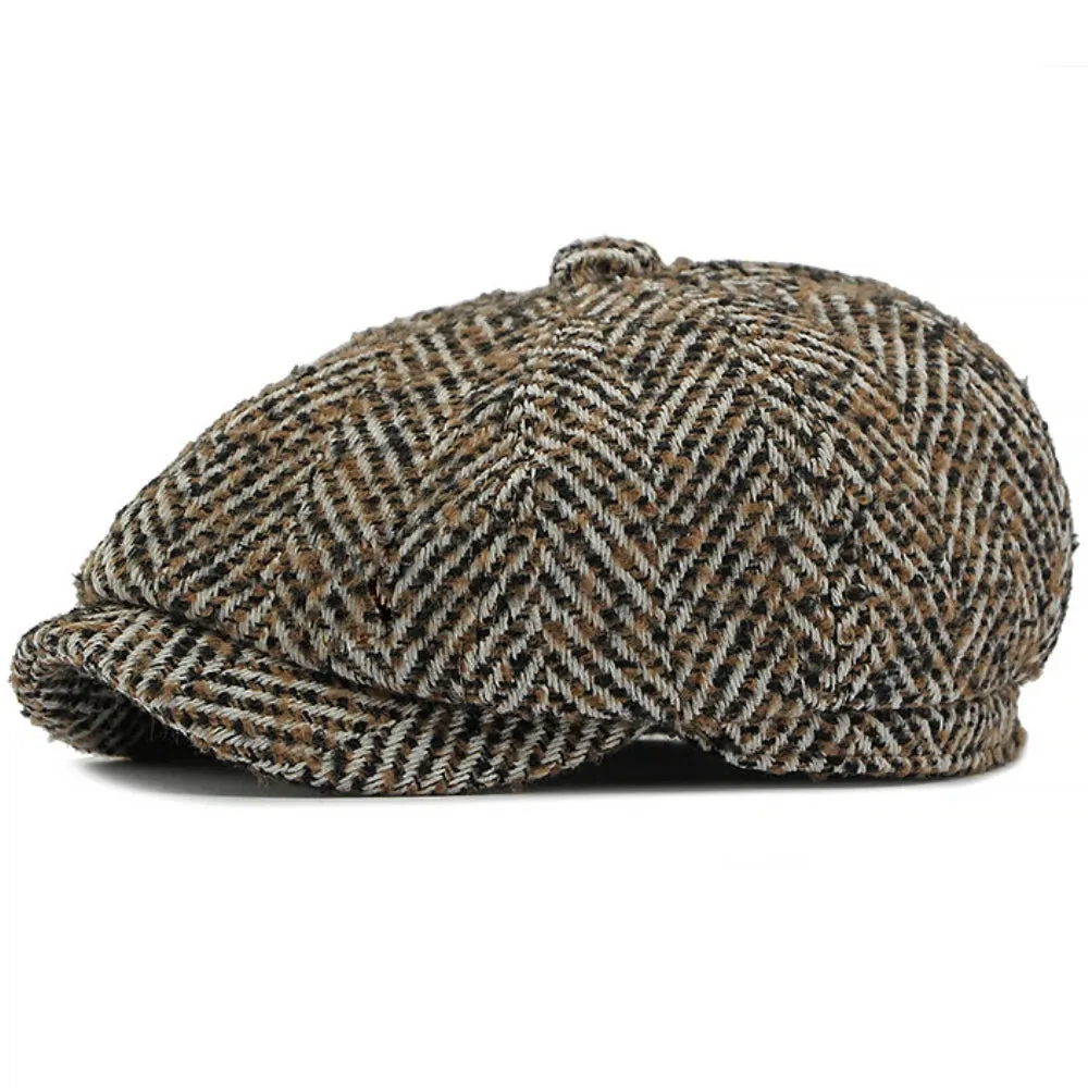 Manhattan Herringbone Newsboy Cap