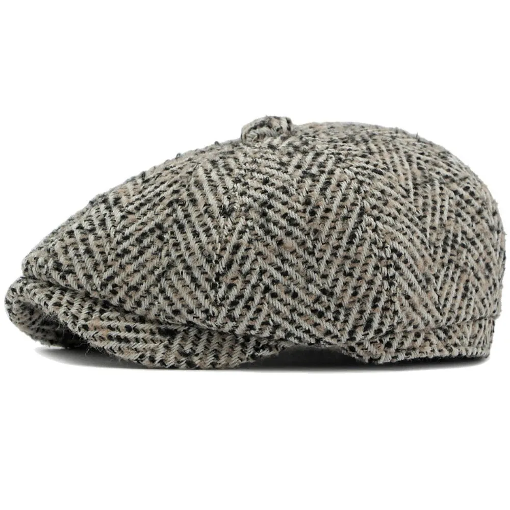 Manhattan Herringbone Newsboy Cap