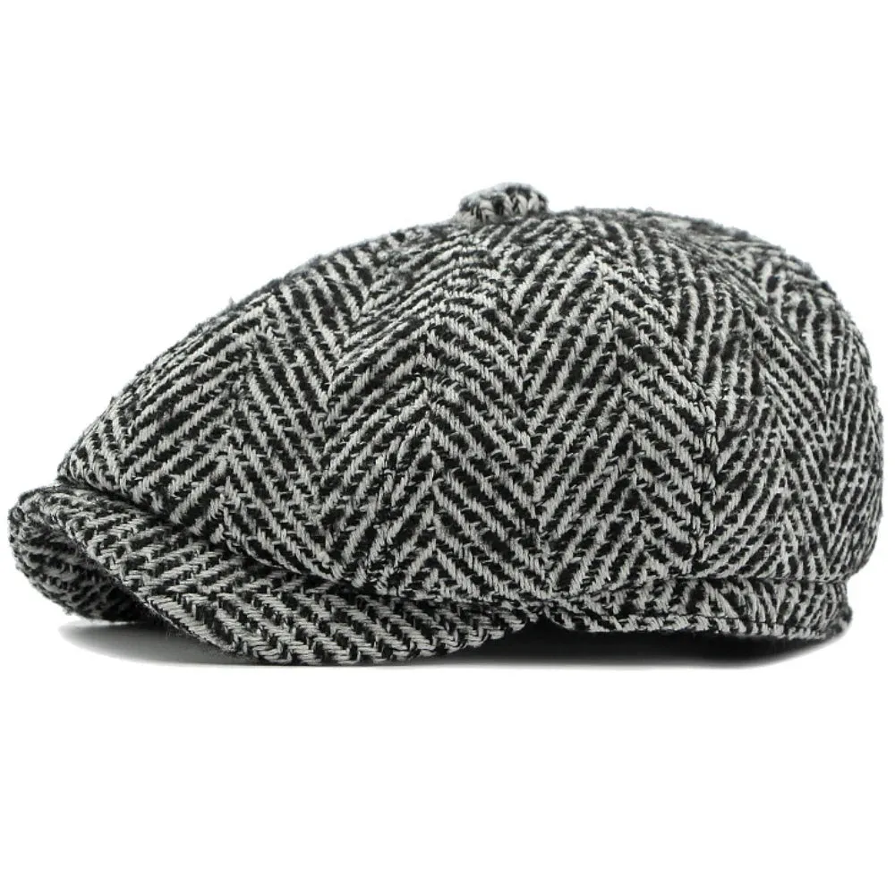 Manhattan Herringbone Newsboy Cap