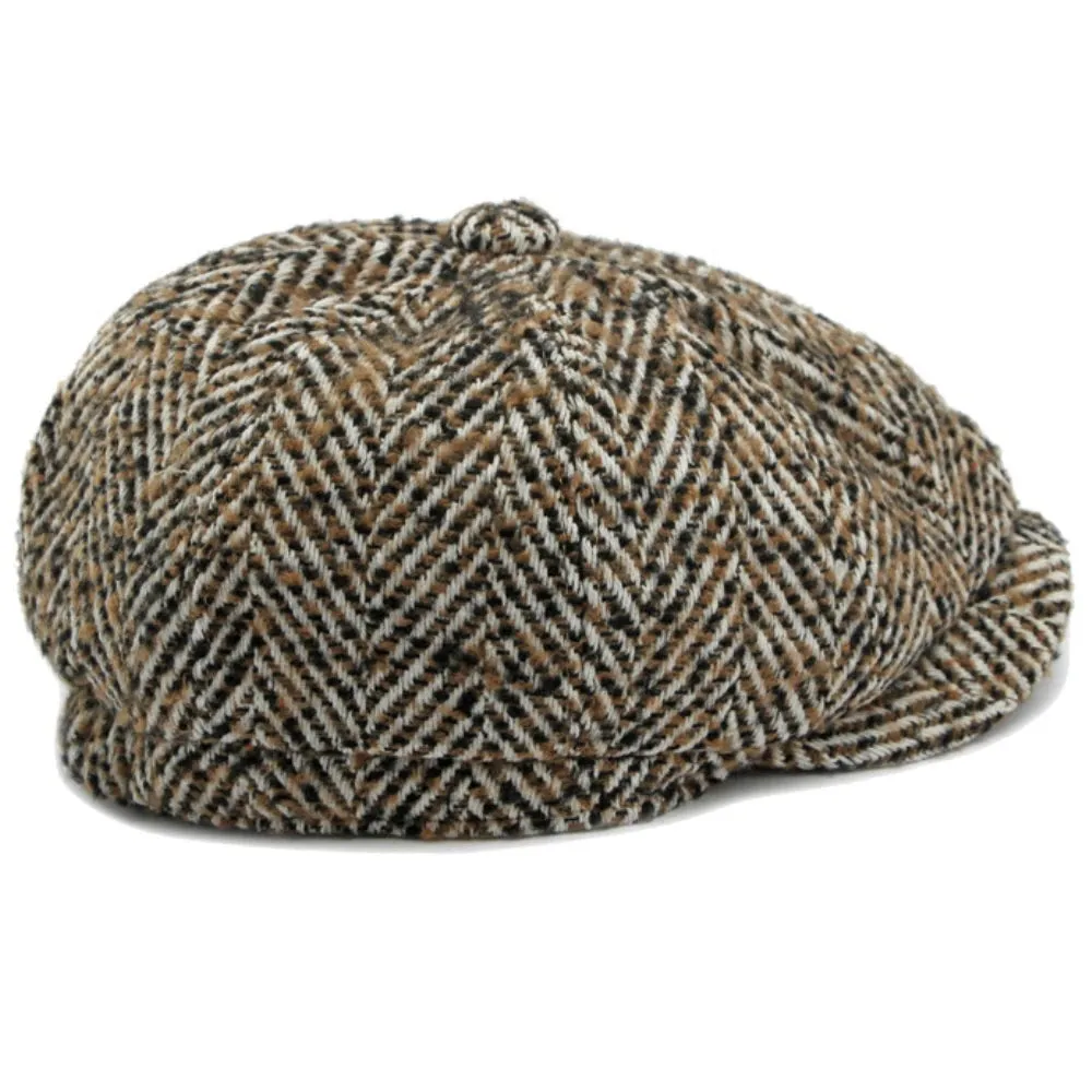 Manhattan Herringbone Newsboy Cap