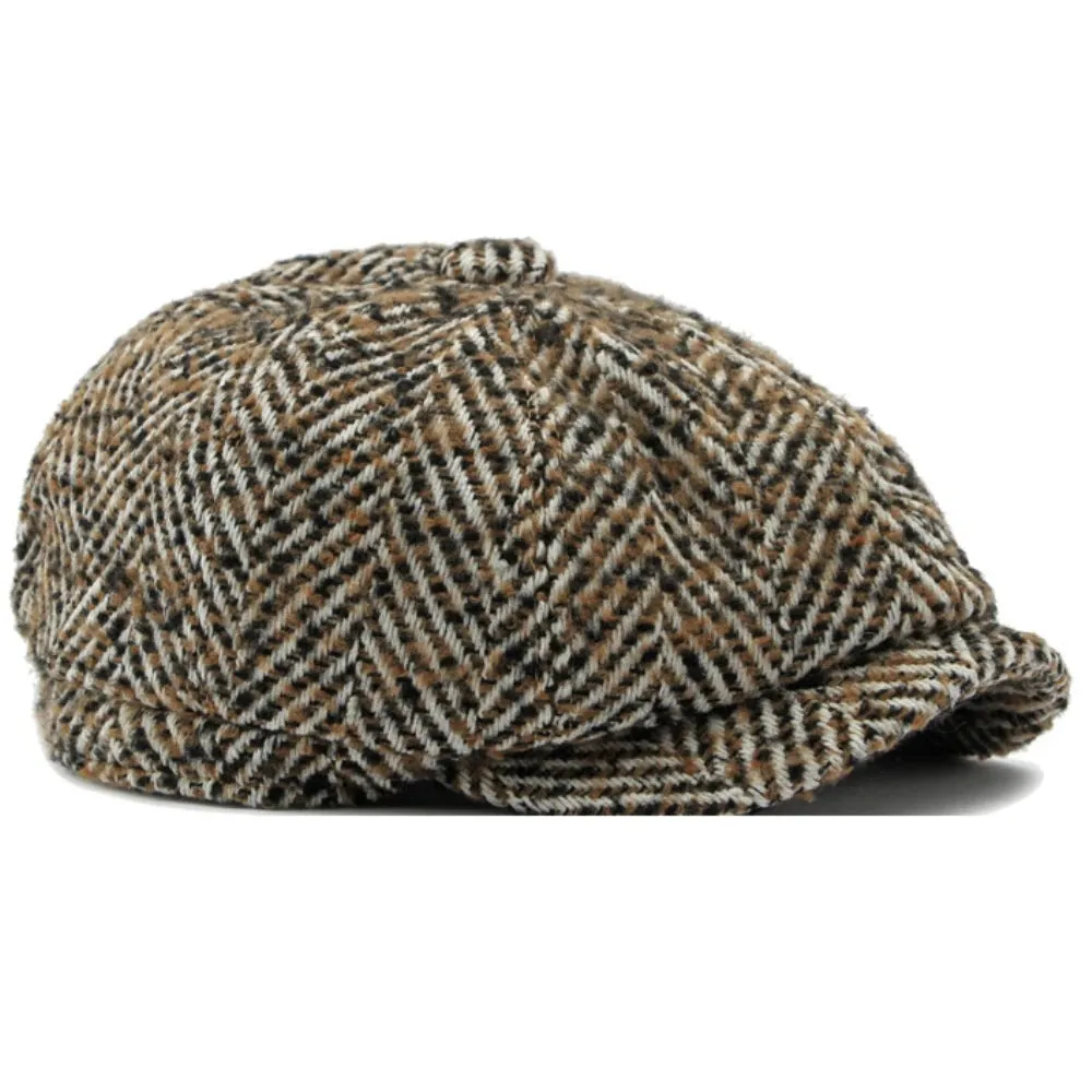 Manhattan Herringbone Newsboy Cap