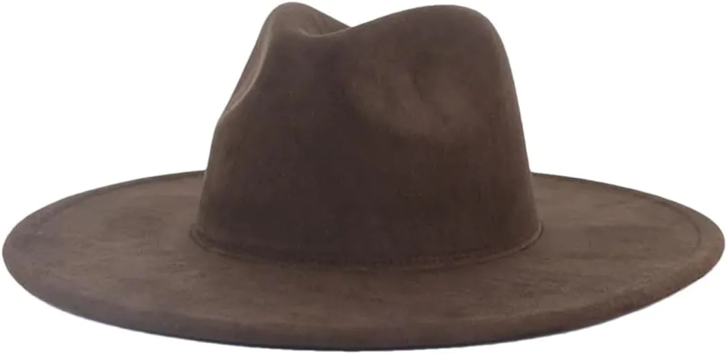 Men's and Women's Jazz Hat Wide Brim Church Sombrero Fedoras Suede Casual Panama Cap 171 M 56-58cm