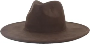 Men's and Women's Jazz Hat Wide Brim Church Sombrero Fedoras Suede Casual Panama Cap 171 M 56-58cm