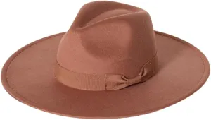 Men's Soft Fedora Hat Jazz Hat Bow Top Hat Panama Cap Large Brim Jazz Fedoras Hat 16 56-58cm