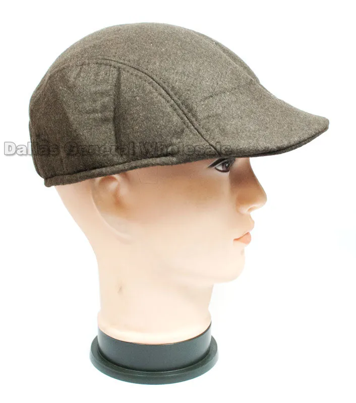 Men's Solid Color Wool Newsboy Caps Wholesale