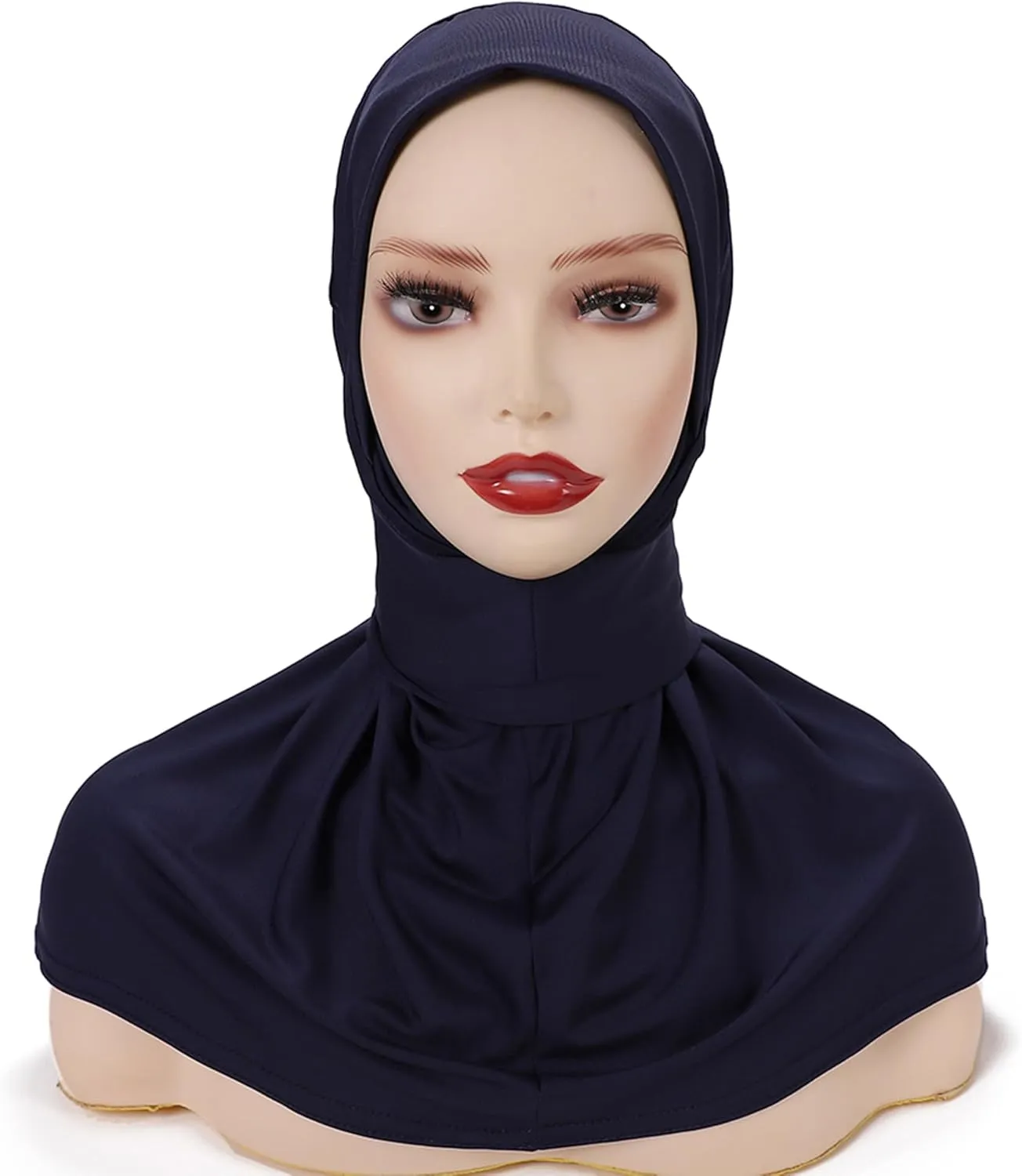MOWEN Practical Hijab Hat with Buttons Modal Cotton Solid Color Islamic Muslim Underwear Hat Stretch Hijab Hat