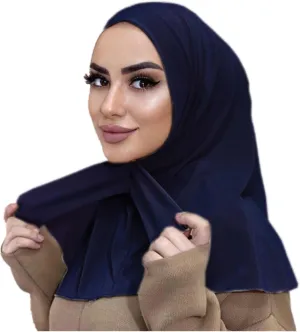 MOWEN Practical Hijab Hat with Buttons Modal Cotton Solid Color Islamic Muslim Underwear Hat Stretch Hijab Hat