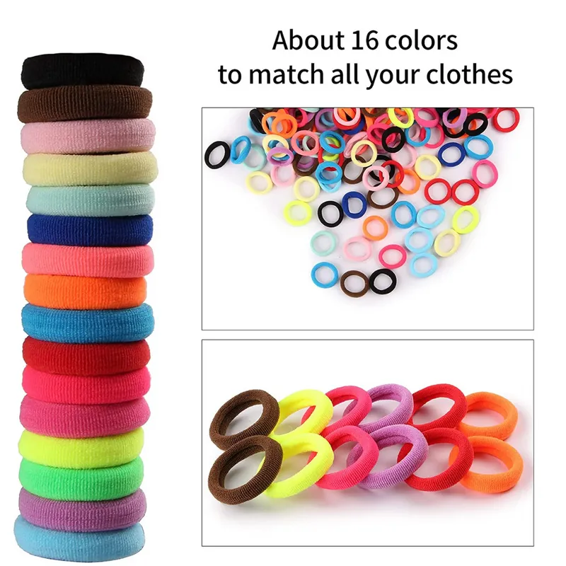 Multicolor mini Hair ties rubberband for kids girl hairstyling photography pony braids (Multicolor, 90 pieces)