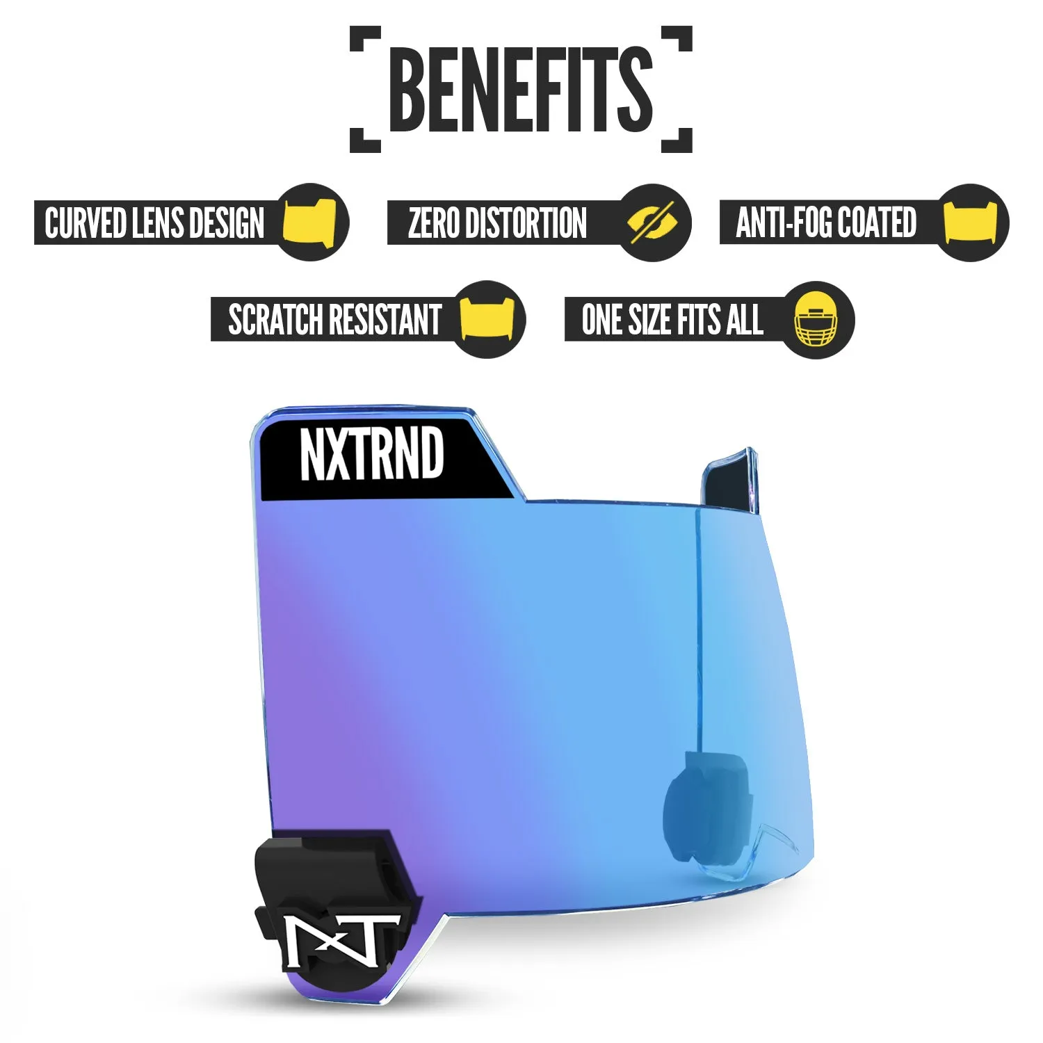 NXTRND VZR3® Football Visor Clear Blue