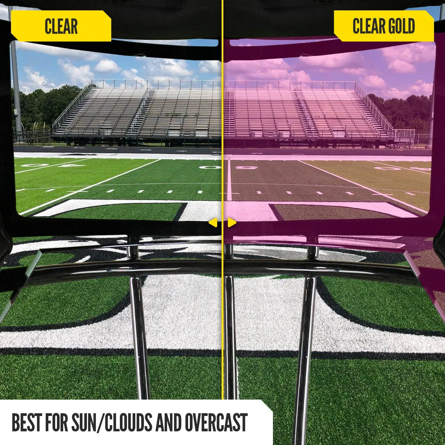 NXTRND VZR3® Football Visor Clear Gold