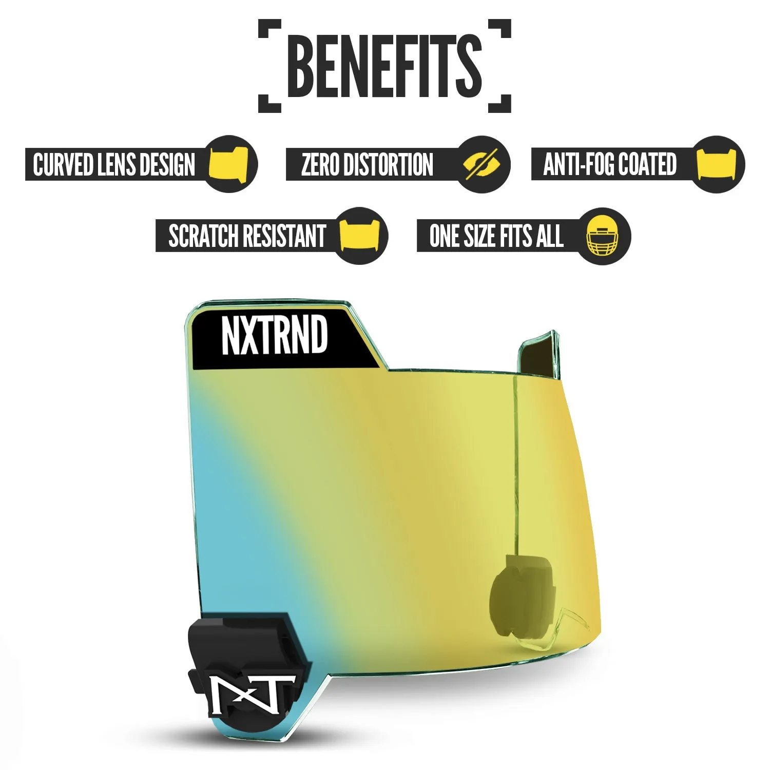 NXTRND VZR3® Football Visor Clear Gold
