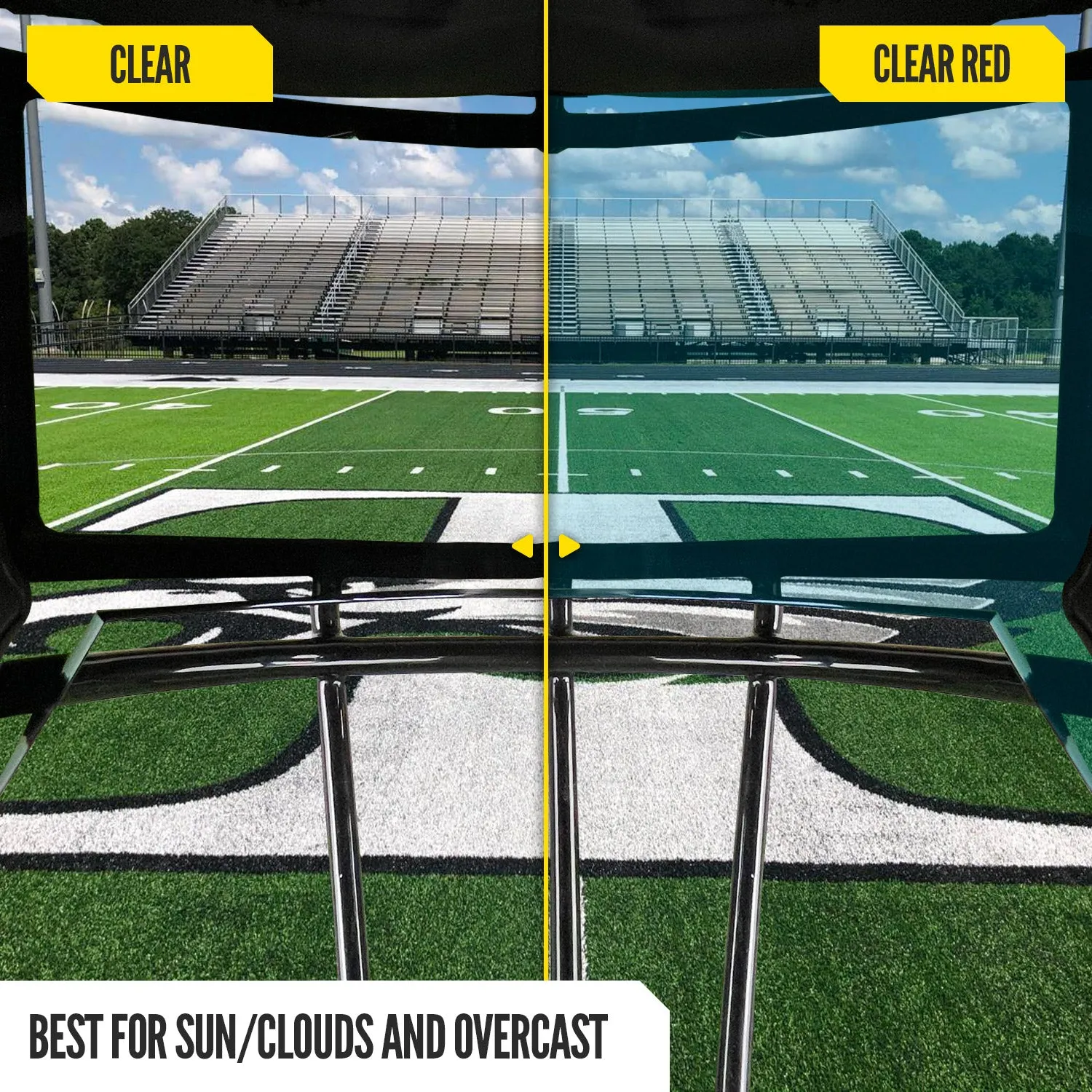 NXTRND VZR3® Football Visor Clear Red
