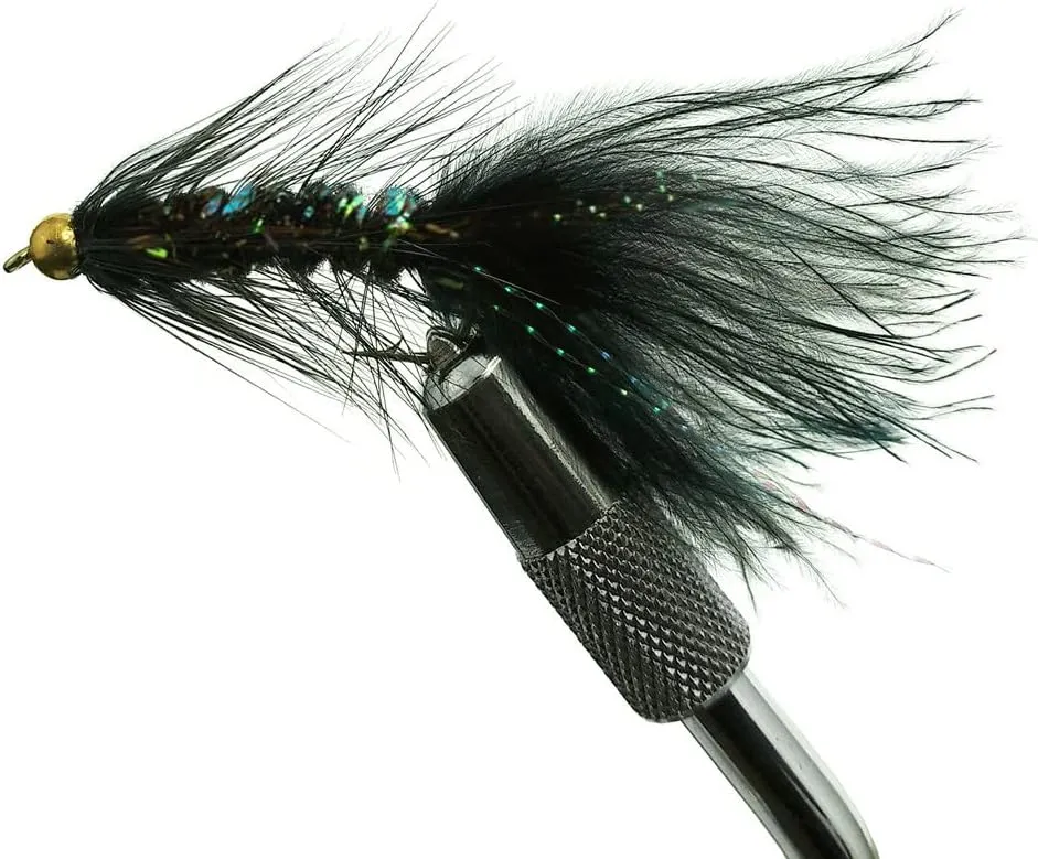 OCEAN CAT Bead Head Wooly Bugger Fly Fishing Flies for Trout and Freshwater Fish Wet Flies, 12 Pcs/Dozen