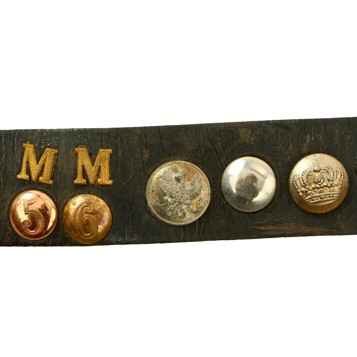 Original U.S. WWI Imperial German Hate Souvenir Belt With Gott Mit Uns Prussian Buckle and 33 Attached Items - US 56th Pioneer Infantry Regiment