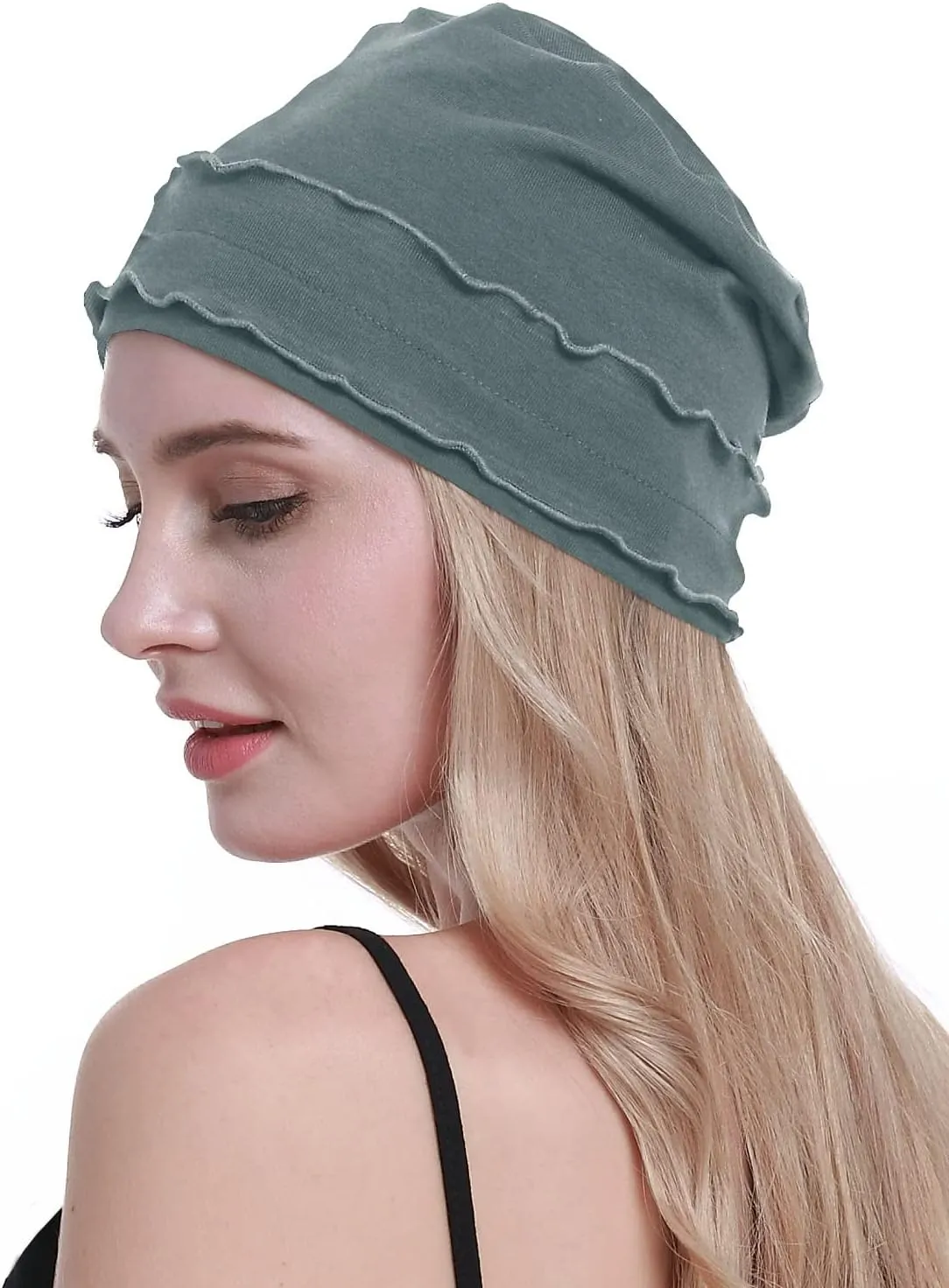 osvyo Cotton Chemo Headwear Turban Cap for Women - Soft Elastic Beanie Hair Loss Sealed Packaging
