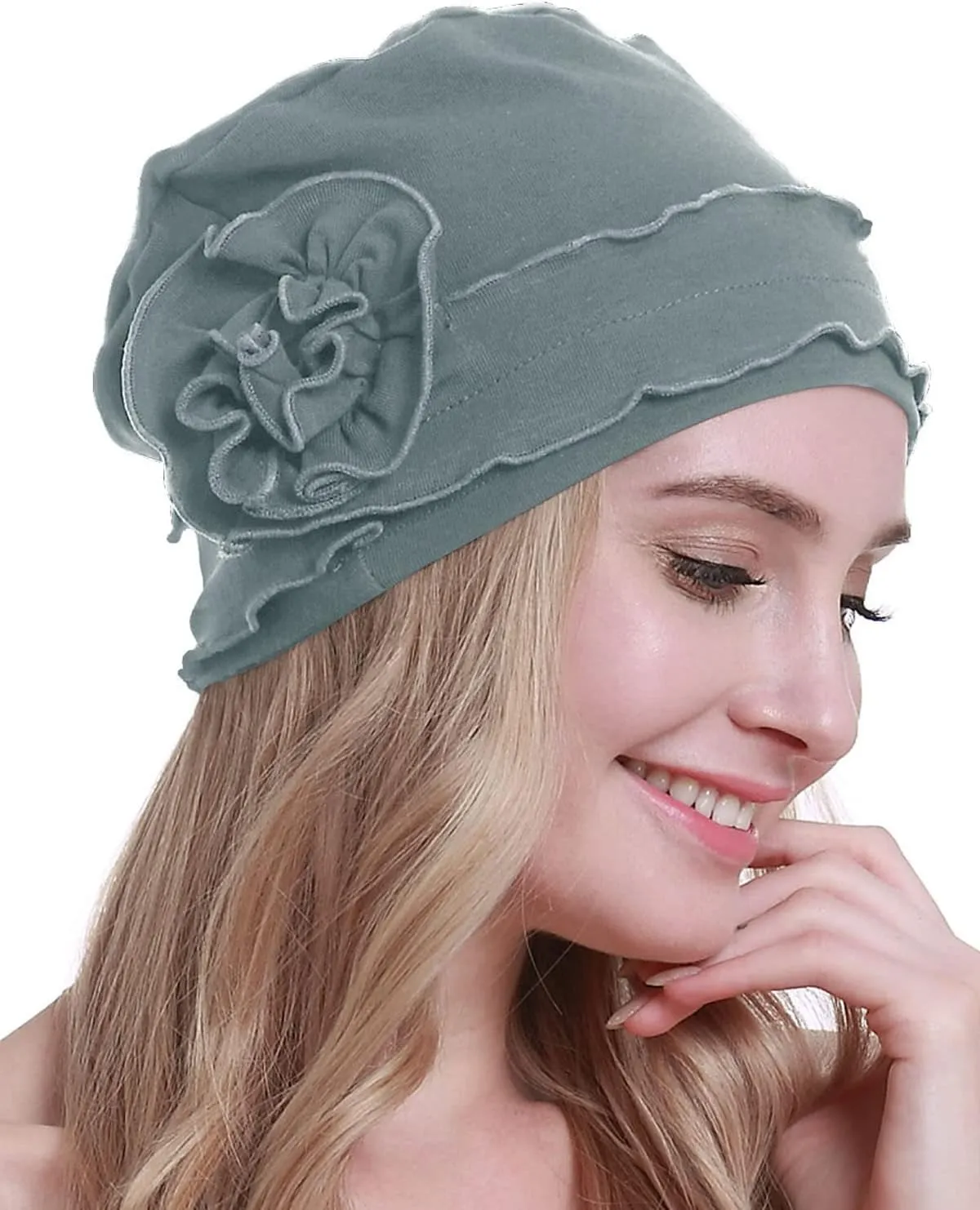 osvyo Cotton Chemo Headwear Turban Cap for Women - Soft Elastic Beanie Hair Loss Sealed Packaging