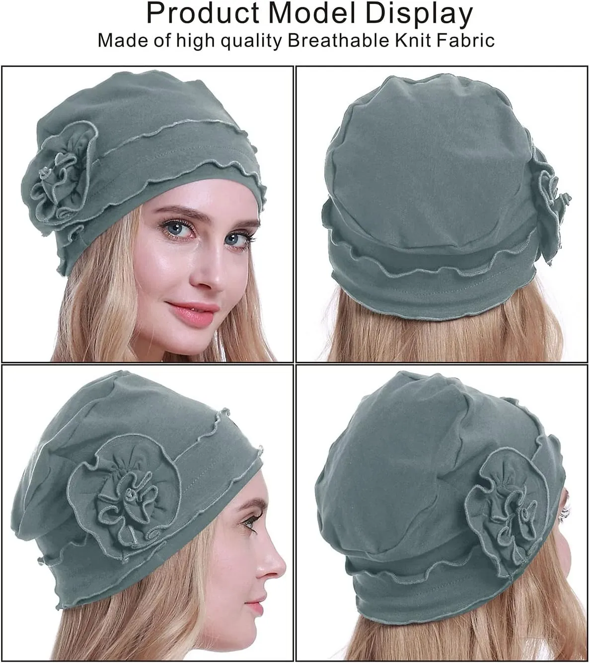 osvyo Cotton Chemo Headwear Turban Cap for Women - Soft Elastic Beanie Hair Loss Sealed Packaging