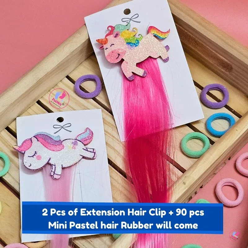 Pastel Mini Hair Ties with Unicorn Rainbow Braiding hair clip(Pack of 3, Multicolor)