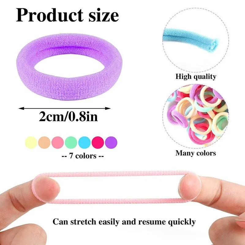 Pastel Mini Hair Ties with Unicorn Rainbow Braiding hair clip(Pack of 3, Multicolor)