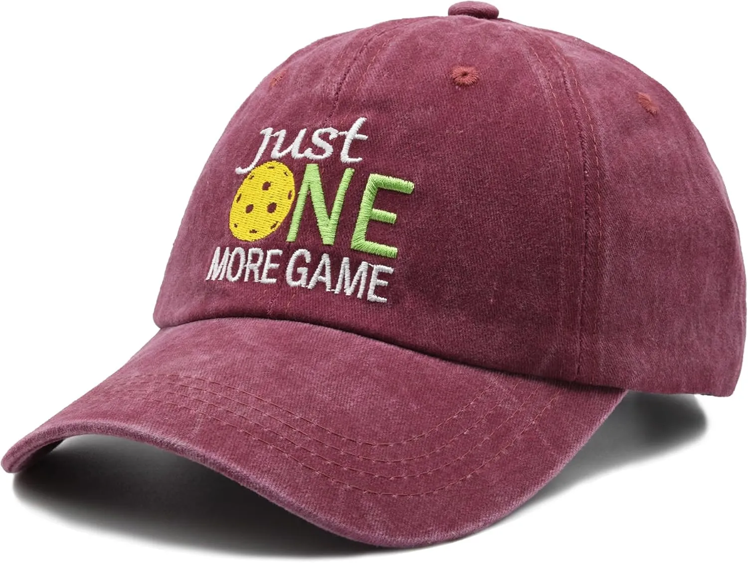 Pickleball Hat,Adjustable Embroidered Washed Baseball Cap for Men Women