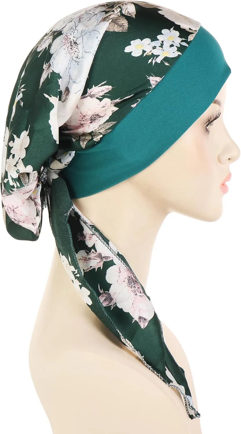 Pre Tied Chemo Head Scarf for Women Cancer Slip On Bandana headwrap Turban headwear Hair Cover
