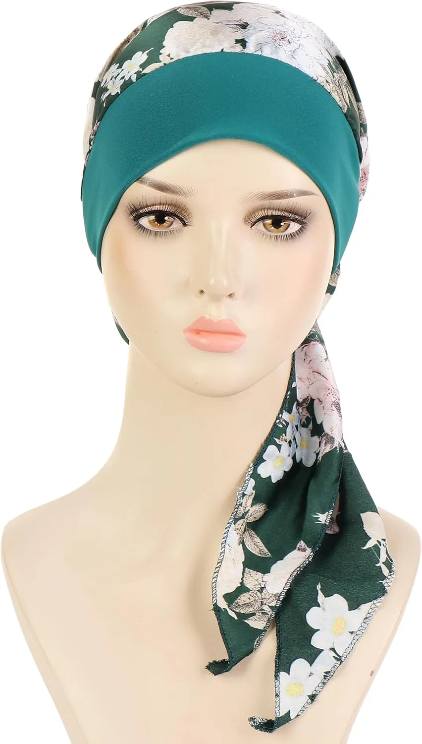 Pre Tied Chemo Head Scarf for Women Cancer Slip On Bandana headwrap Turban headwear Hair Cover