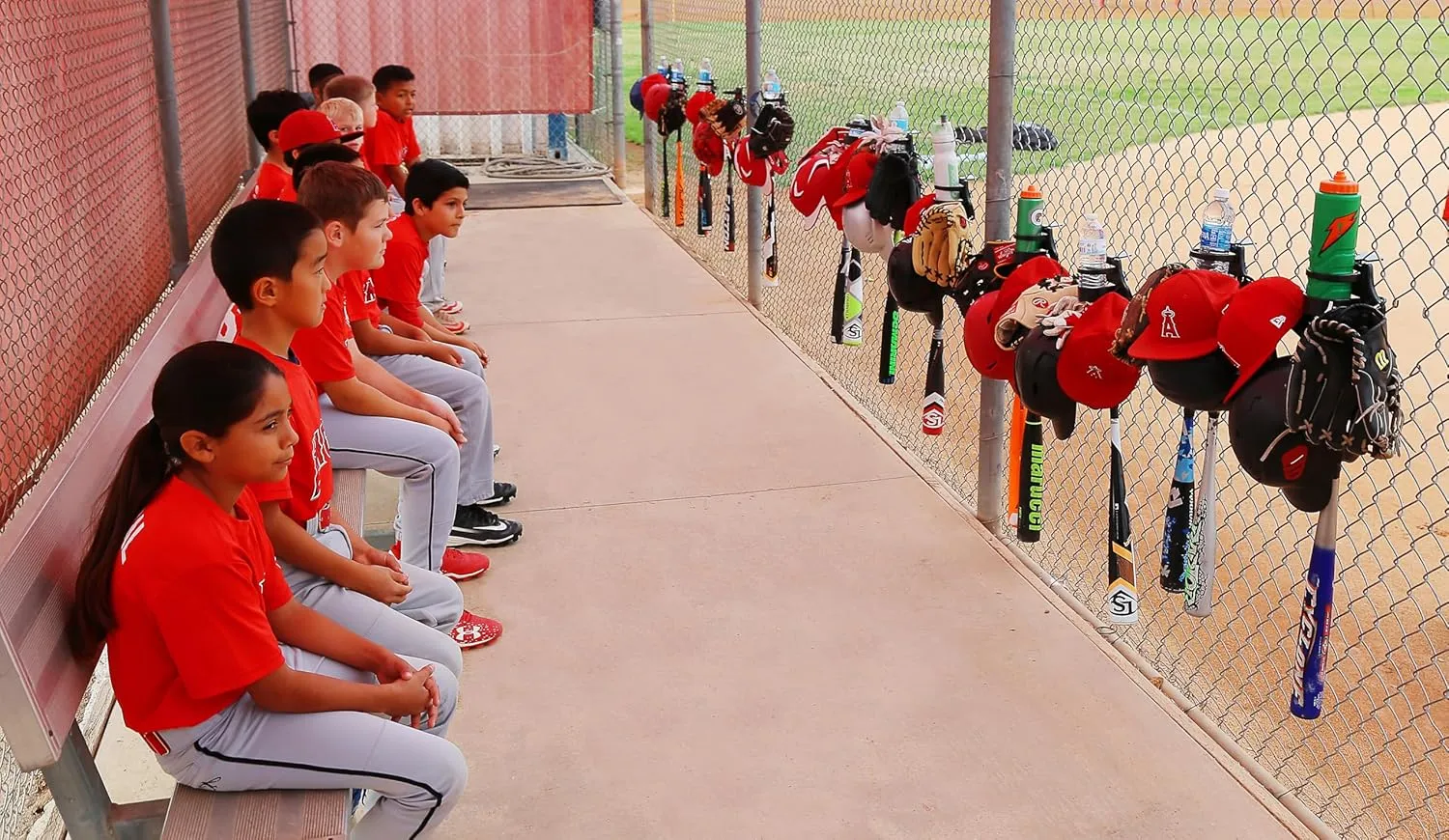 Premiere Dugout Organizer for Softball and Baseball Players, Providing for a Safe, Cost-Effective, Organized, and Fun Dugout