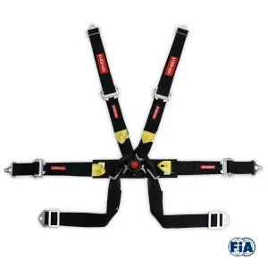 Pyrotect 6-Point Camlock Formula Car Harness - Width - Pull Up Adjust - Black