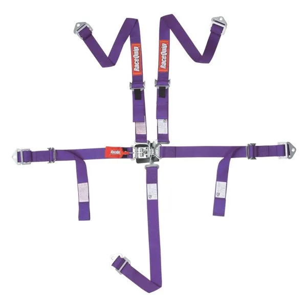 RaceQuip Youth Latch & Link SFi 16.2 [5 Point] Racing Harness Set - Black/Red/ Blue/Purple/Pink