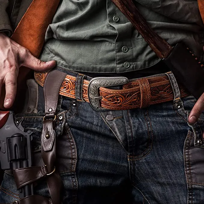 RAWHYD Western Leather Belt for Men - Cowboy Belts of size 32 - 44