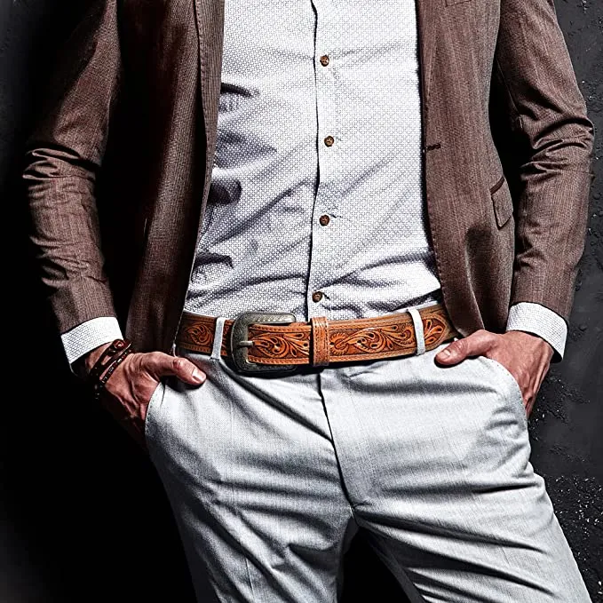 RAWHYD Western Leather Belt for Men - Cowboy Belts of size 32 - 44
