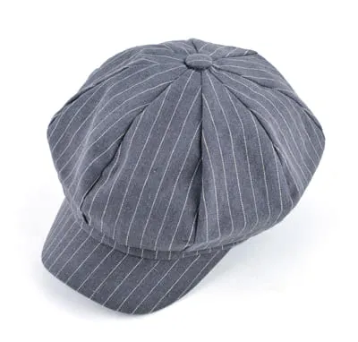Reims Striped Newsboy Cap