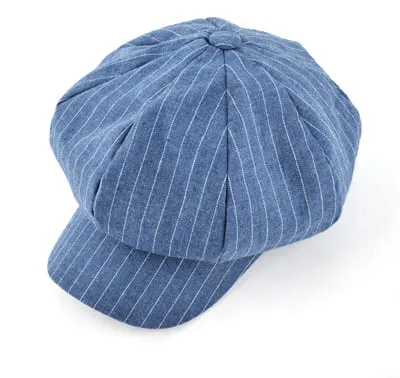 Reims Striped Newsboy Cap