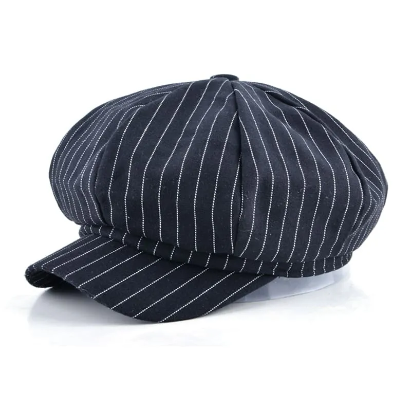 Reims Striped Newsboy Cap