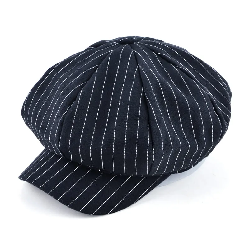 Reims Striped Newsboy Cap