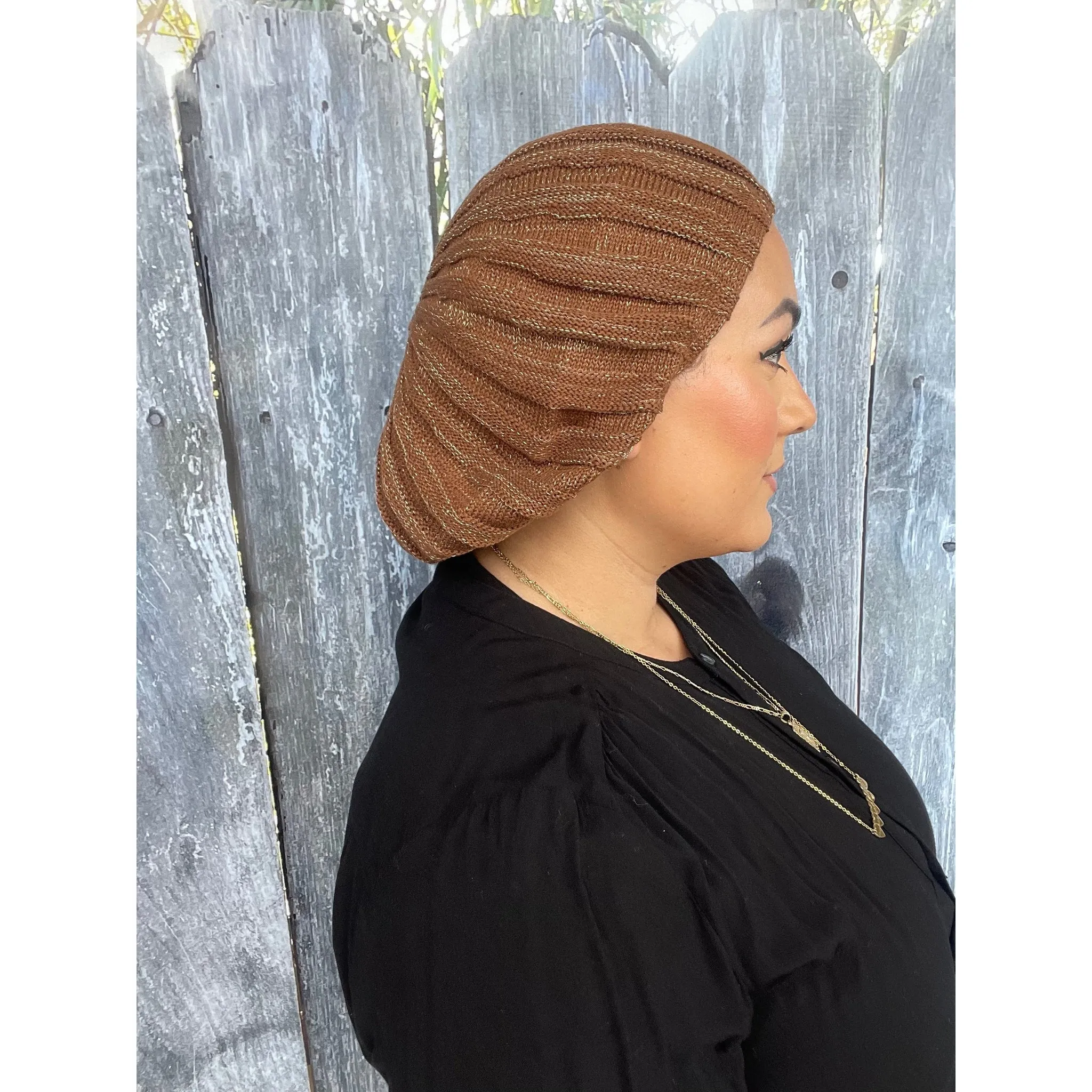 Ribbed Cotton Lurex Berets