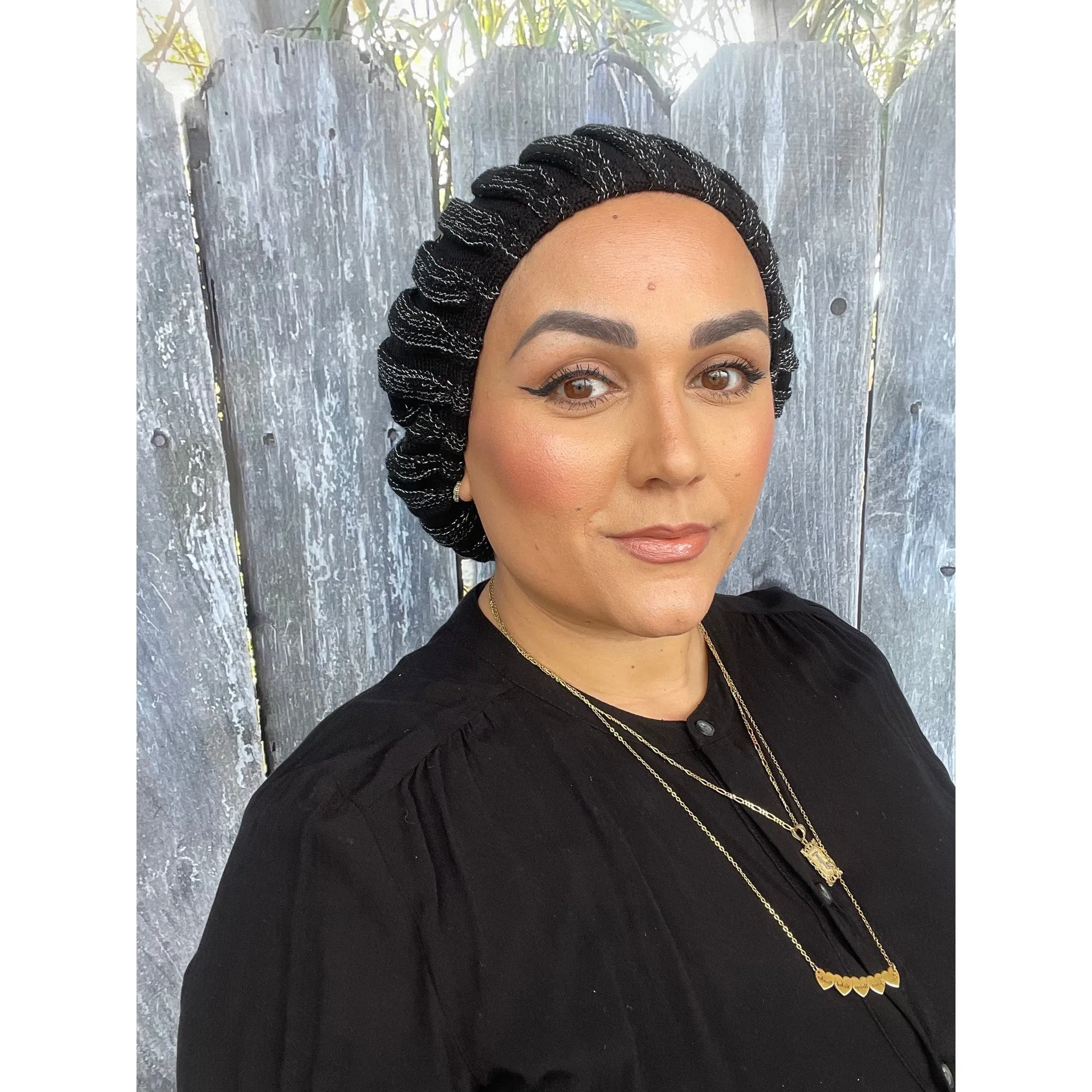 Ribbed Cotton Lurex Berets