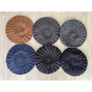 Ribbed Cotton Lurex Berets
