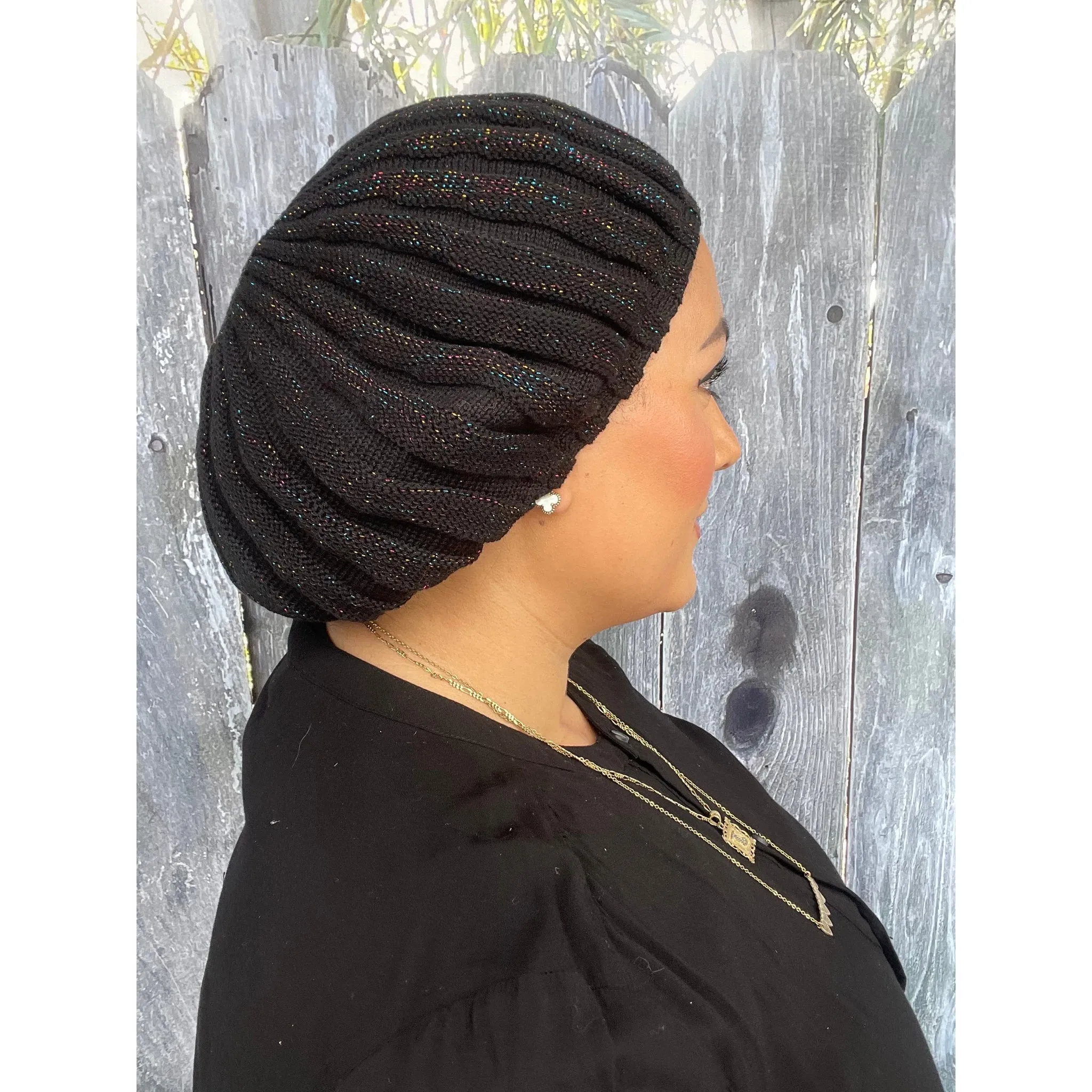 Ribbed Cotton Lurex Berets