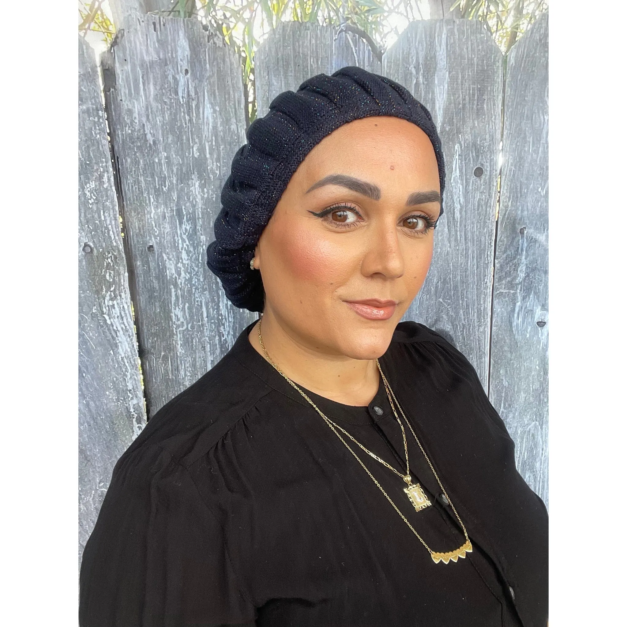 Ribbed Cotton Lurex Berets