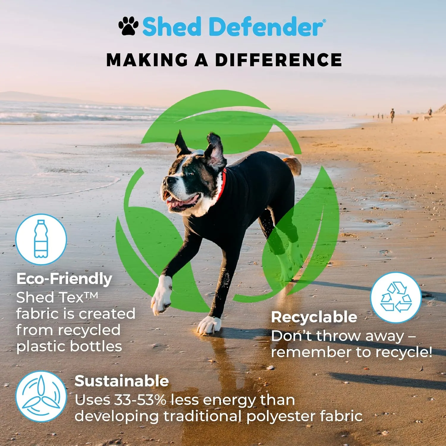 Shed Defender Original Dog Onesie for Dog Shedding, Seen on Shark Tank, Lightweight Breathable, Bodysuit for Dogs, Recovery Suit, Jumpsuit, Dog Body Suit, Shed Shirt, Post Surgery Onesie, Vet Approved