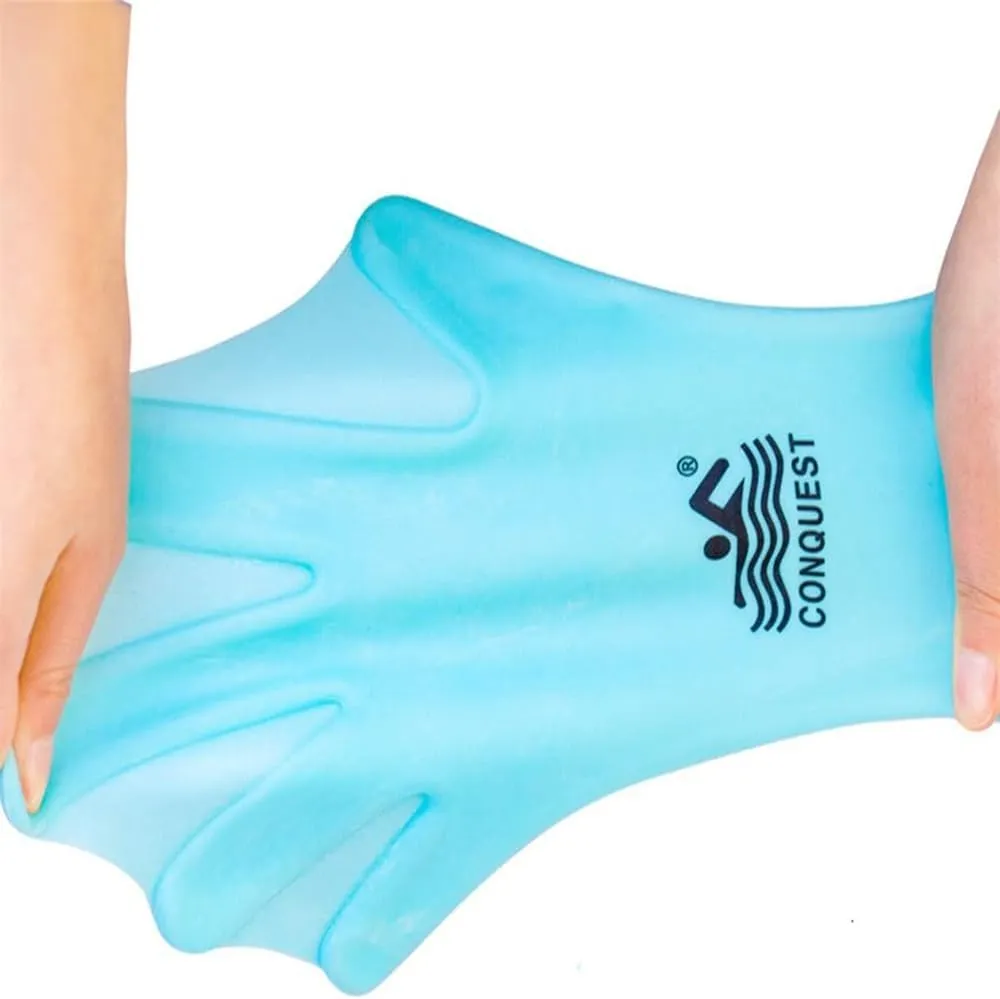 Silicone Swimming Gloves,Webbed Swim Gloves Unisex Full Finger Water Resistance Training for Adult Aquatic Training