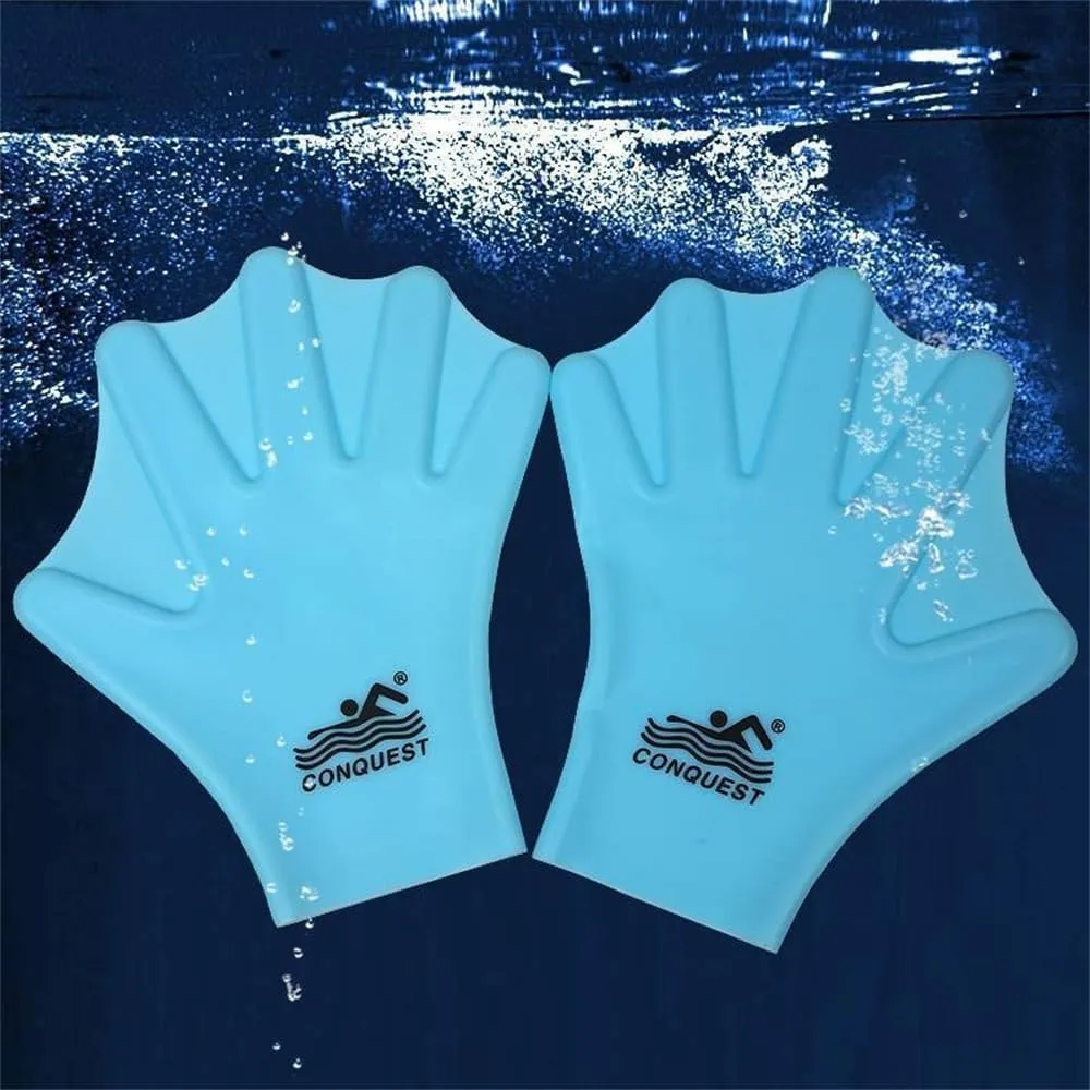 Silicone Swimming Gloves,Webbed Swim Gloves Unisex Full Finger Water Resistance Training for Adult Aquatic Training