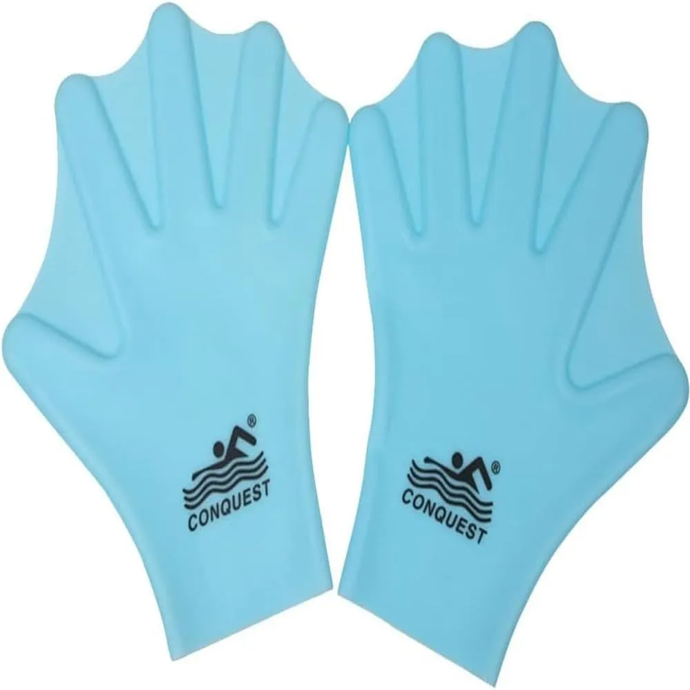 Silicone Swimming Gloves,Webbed Swim Gloves Unisex Full Finger Water Resistance Training for Adult Aquatic Training