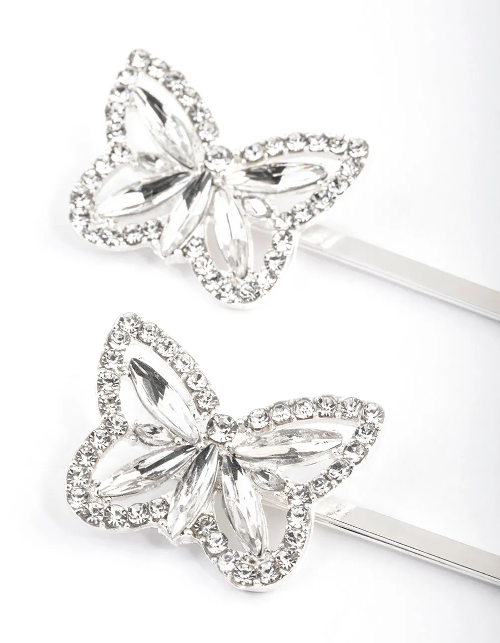 Silver Butterfly Slide Claw Clip Pack