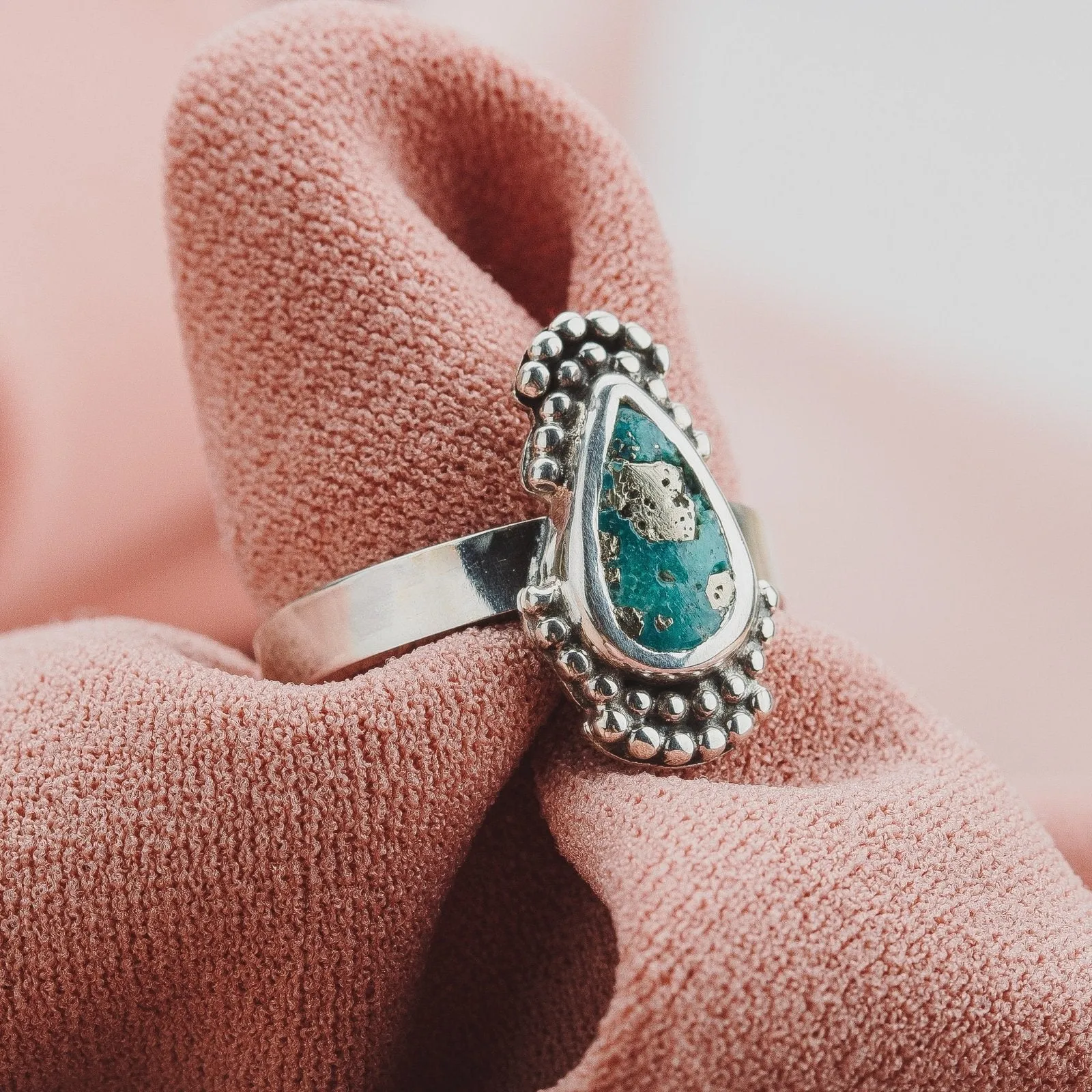 Size 5  White Water Turquoise Gemstone Ring