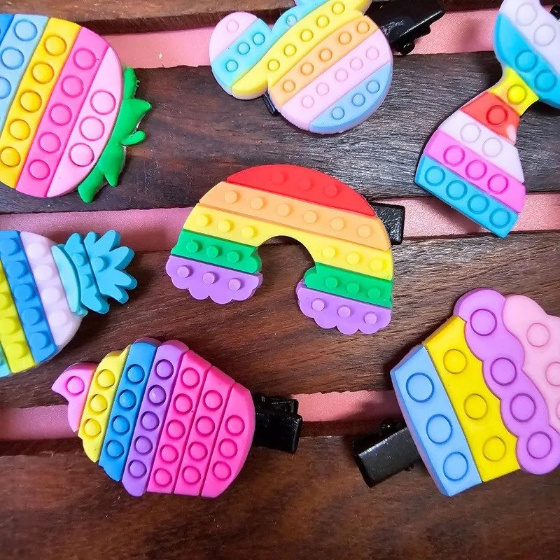 Small Pop it Design Hair Clip for Kids - Pack of 1(Random Design)