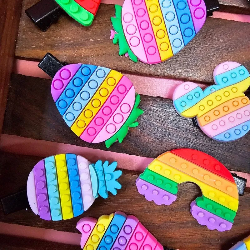Small Pop it Design Hair Clip for Kids - Pack of 1(Random Design)