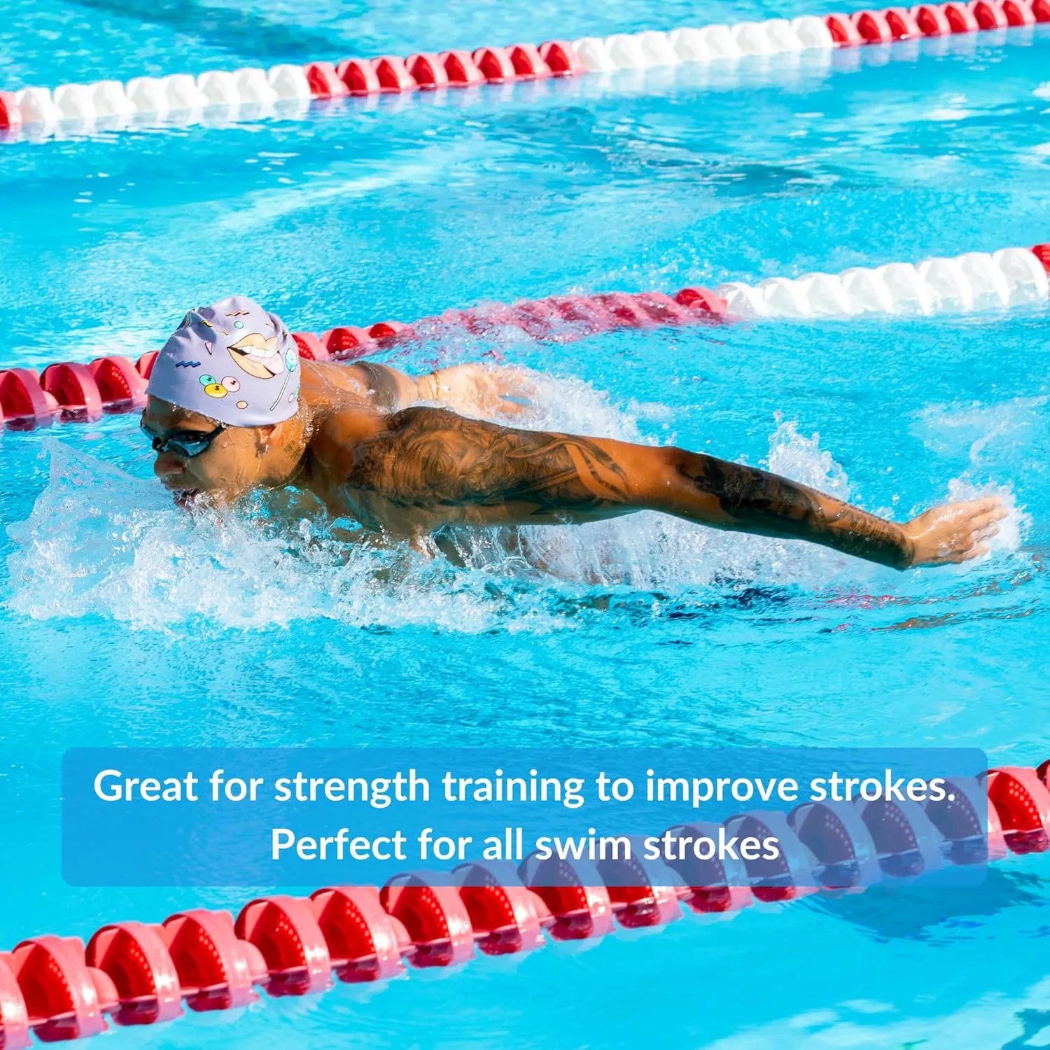 Sporti Swimming Aquatic Gloves, Silicone Training Gear, Water Resistance Webbed Gloves for Swimming, Diving, Water Aerobics