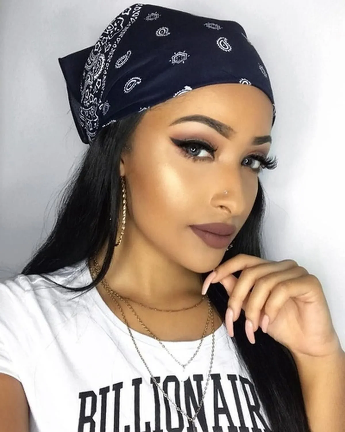 TOBATOBA Hairband, 5 Pcs Bandanas for Women Elastic Headbands, Hair Kerchief Head Scarf, Non Slip Paisley Headbands Hair Accessories for Women Girls